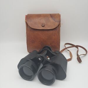 RARE Vintage Marvel Binoculars 7x35 Coated Lens Leather Carry Case Lined Bag
